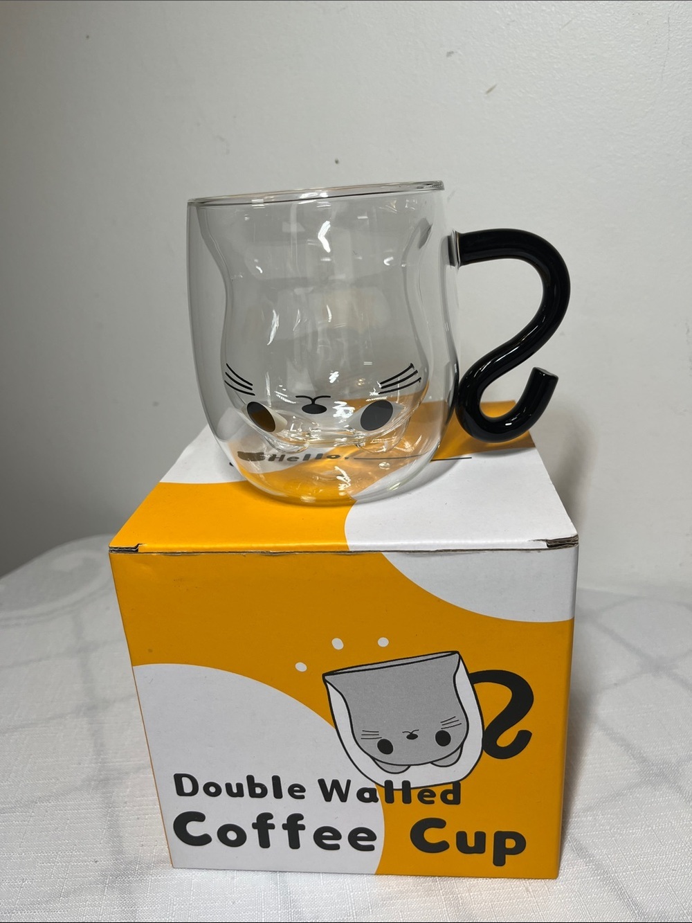New glass CAT Coffee Cup
Original box
Double walled
Unique gift for cat lover